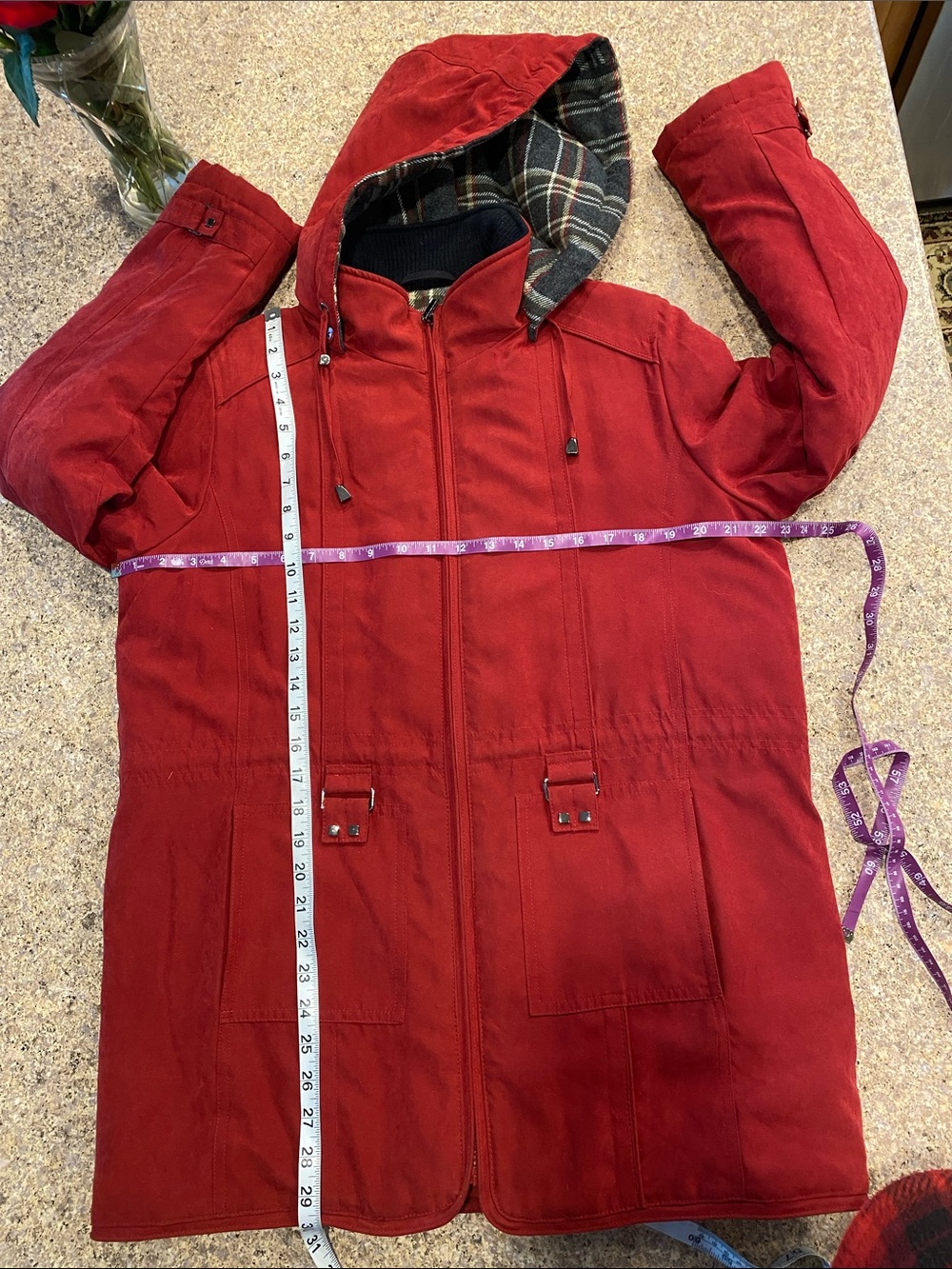 Croft & Barrow Zip Up Insulated Coat Removable Hood Medium MUSTY Winter Jacket - Picture 9 of 17